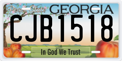 GA license plate CJB1518