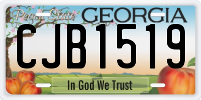 GA license plate CJB1519