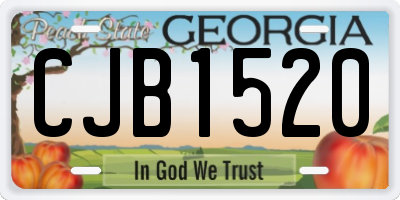 GA license plate CJB1520