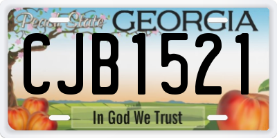 GA license plate CJB1521