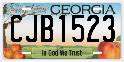 GA license plate CJB1523
