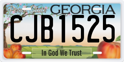GA license plate CJB1525