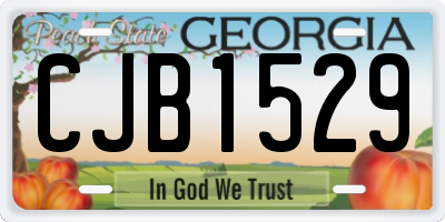 GA license plate CJB1529