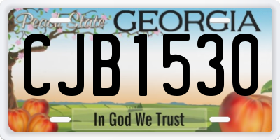 GA license plate CJB1530