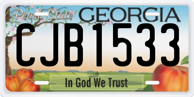 GA license plate CJB1533