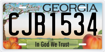 GA license plate CJB1534