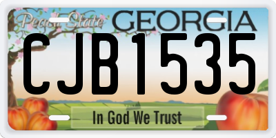 GA license plate CJB1535