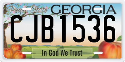 GA license plate CJB1536
