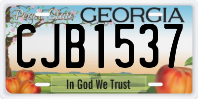 GA license plate CJB1537