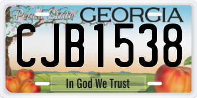 GA license plate CJB1538