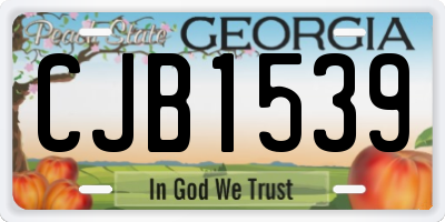 GA license plate CJB1539