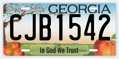 GA license plate CJB1542