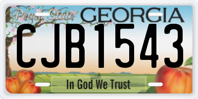 GA license plate CJB1543