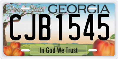 GA license plate CJB1545