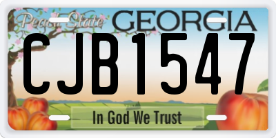 GA license plate CJB1547