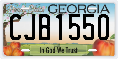 GA license plate CJB1550