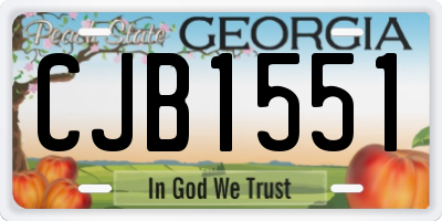 GA license plate CJB1551
