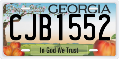 GA license plate CJB1552