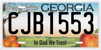 GA license plate CJB1553