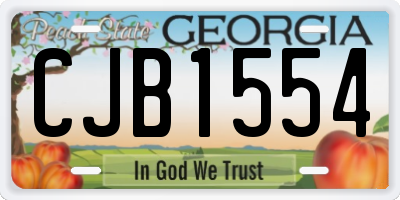 GA license plate CJB1554