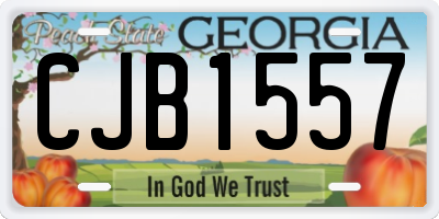GA license plate CJB1557