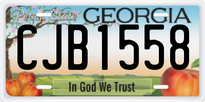 GA license plate CJB1558
