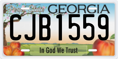GA license plate CJB1559