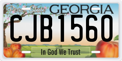 GA license plate CJB1560