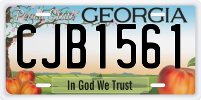 GA license plate CJB1561