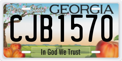 GA license plate CJB1570