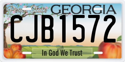 GA license plate CJB1572