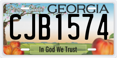 GA license plate CJB1574