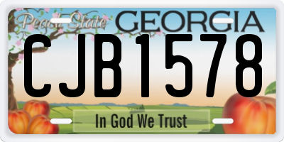 GA license plate CJB1578