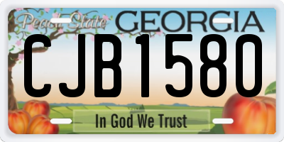 GA license plate CJB1580