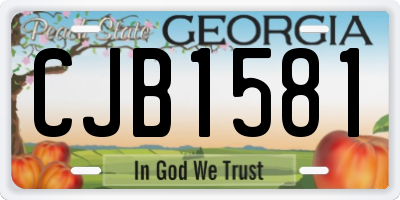 GA license plate CJB1581