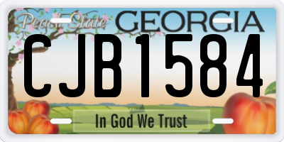 GA license plate CJB1584