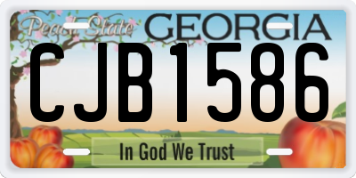 GA license plate CJB1586