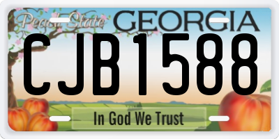 GA license plate CJB1588
