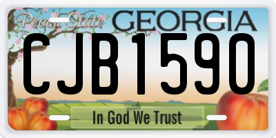 GA license plate CJB1590
