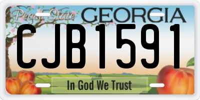 GA license plate CJB1591