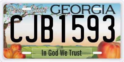 GA license plate CJB1593