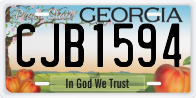 GA license plate CJB1594