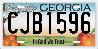 GA license plate CJB1596