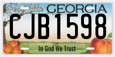 GA license plate CJB1598