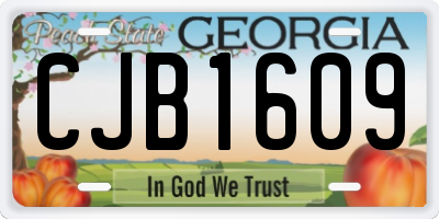GA license plate CJB1609