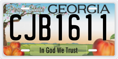 GA license plate CJB1611
