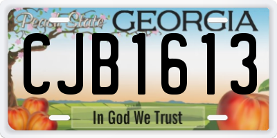 GA license plate CJB1613