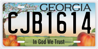 GA license plate CJB1614