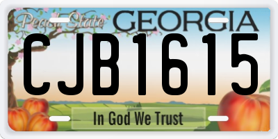 GA license plate CJB1615