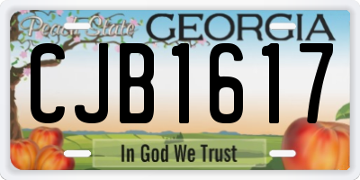 GA license plate CJB1617